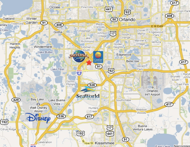 Comfort Inn Universal Map